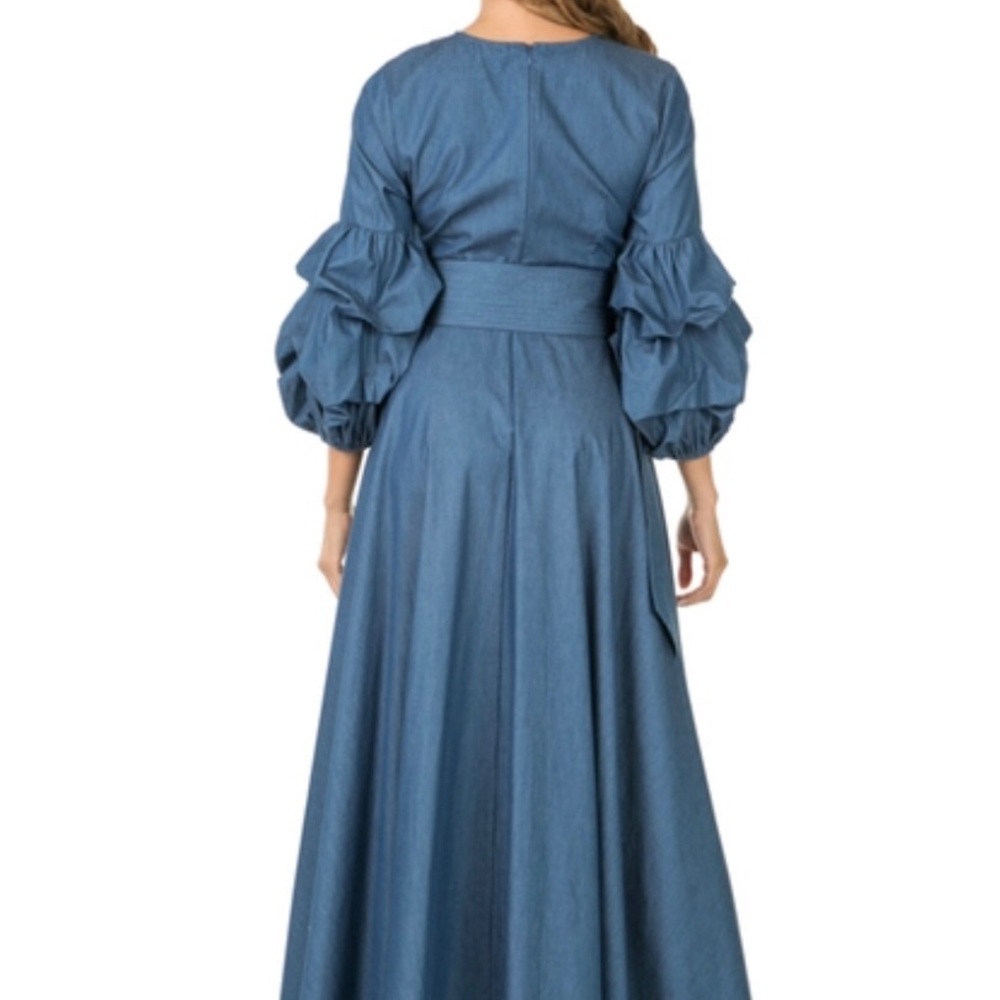 Flaunt Her Stuff Maxi Denim Dress - Picture 4 of 4
